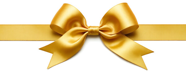 gold bow isolated on white background