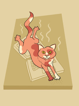 Cat breaks laptop