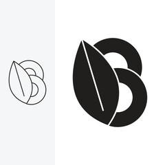 letter b forms a unique green surfboard visualization, logo design template sign. monoline style and silhouette stylish.