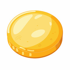 Flat illustration of a gold coin.