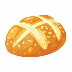 Flat illustration of baked bread.