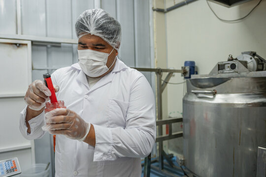Food Industry Worker Using Technology