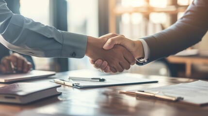 Close up of businessman or lawyers discussing about contract or business agreement at law firm office, business people making deal document legal, law and justice advice service concept. 