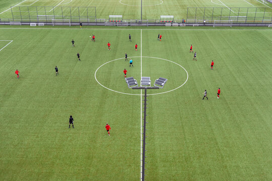 players at soccer game