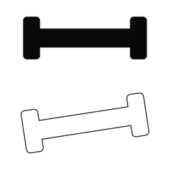 Dumbbell icon. Vector dumbbell icon. Bodybuilding symbol. Dumbbells and kettlebell graphic icons. Weight training equipment signs. Vector illustration. Eps file 14.