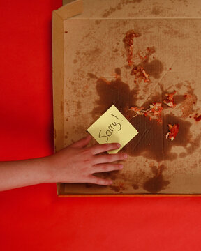 Missing Pizza Leftovers with Funny Note