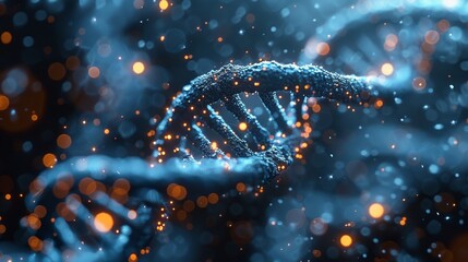 Abstract DNA with Glittering Background