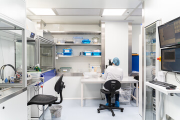 Scientist Working At Optical Coatings Lab 