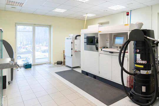 3D Printer in Spacious Laboratory Room