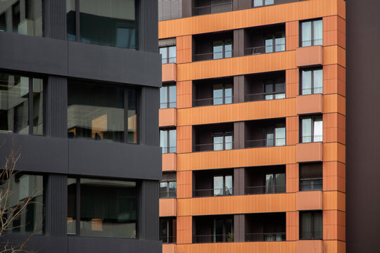 Orange and black architecture detail abstract