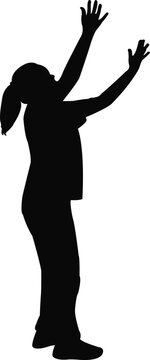 recommend clip art: a girl jumping body silhouette vector