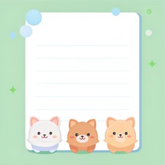 Blank-white note page paper with a very thin (close to the paper edge) adorable dogs friendship theme border, shades of strong white tones. Cartoon-comic style 