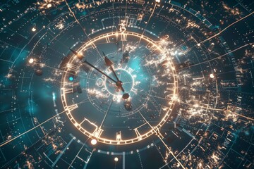 Computer time clock in space