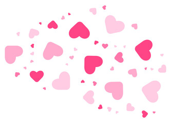 Pink heart particle simple decoration. Vector illustration.	