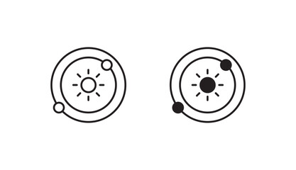 Solar System icon design with white background stock illustration