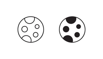 Full Moon icon design with white background stock illustration