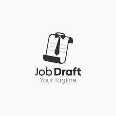 Illustration Vector Graphic Logo of Job Draft. Merging Concepts of a Job suit uniform and Paper. Good for business, startup, company logo