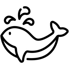 whale line icon