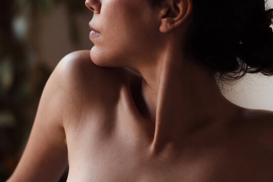 Woman's neck and sternocleidomastoid