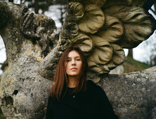 Woman Posing With Pegasus