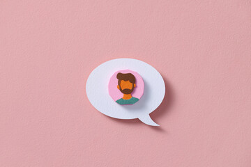 Modern flat avatar icon with speech bubble for your website