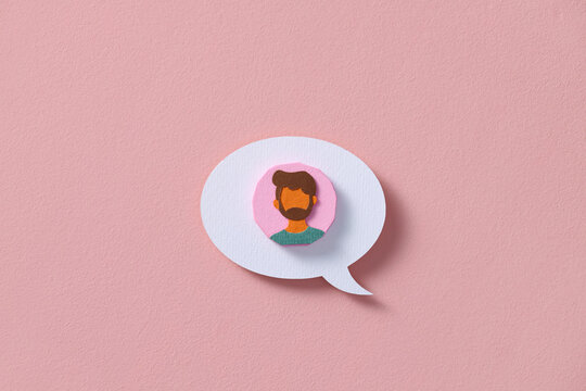 Modern flat avatar icon with speech bubble for your website