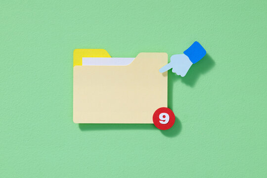 Database and file management. Folder with document