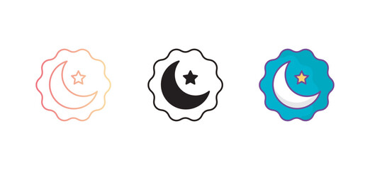 Islamic icon design with white background stock illustration