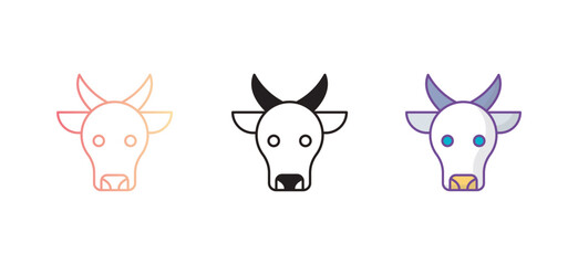 Cow icon design with white background stock illustration