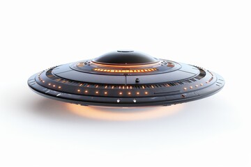 Flying Saucer Model on White Background