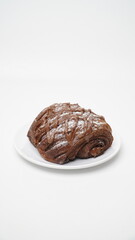 Croissant choco filling isolated on a white background