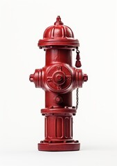 Fototapeta premium Red Fire Hydrant on White Background