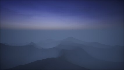 Subdued Mountain Layers at Twiligh