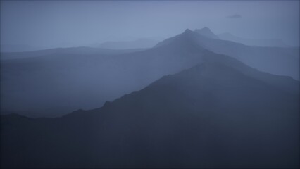 Subdued Mountain Layers at Twiligh