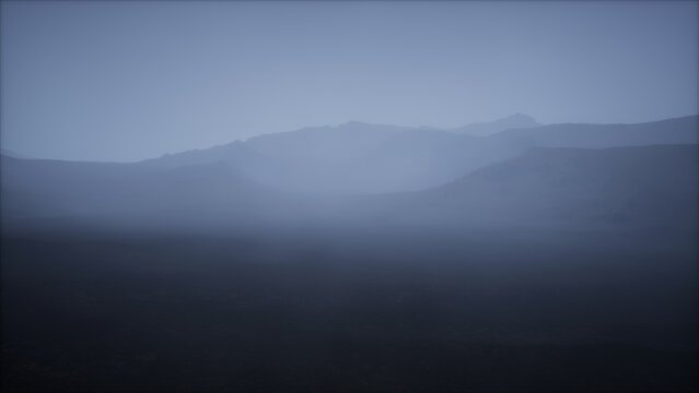 Subdued Mountain Layers at Twiligh