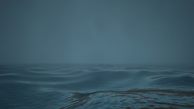 Turbulent Seascape with Rain and Snow