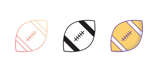 American Football icon design with white background stock illustration