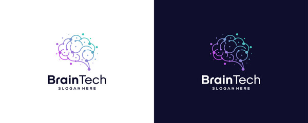 Brain Technology Logo design template idea