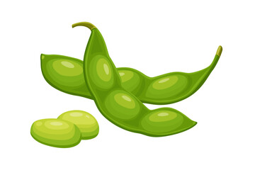 edamame beans isolated on white background. Vector eps 10. perfect for wallpaper or design elements