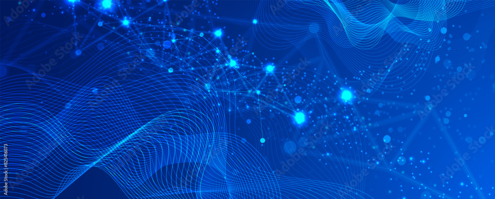 Poster Technology abstract futuristic science background for internet business. Big data concept. Vector art.