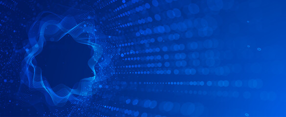 Technology abstract futuristic science background for internet business. Big data concept. Vector art.