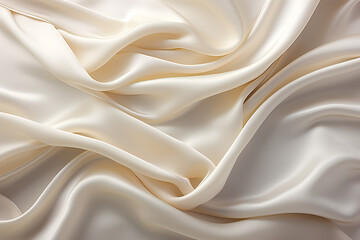 Obraz premium pattern Background fabric silk ivory Texture bride silky curve glossy satin affectionate industry drapery wave seductive bedding white fashion clothes drape curtain shiny clothing material depth