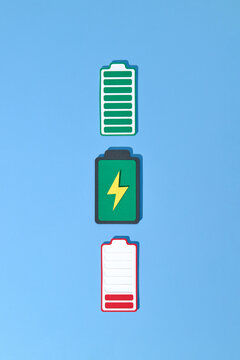 Paper cut Battery charge level indicator icons