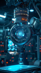 Medical Device, AI-powered, faster diagnostics, enhancing patient outcomes, futuristic setting, 3D render, Spotlight, Depth of Field Bokeh Effect