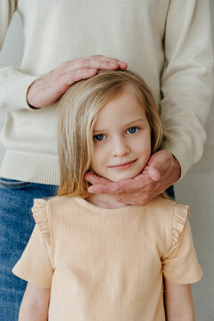 Portrait of daughter, gentle fatherly love