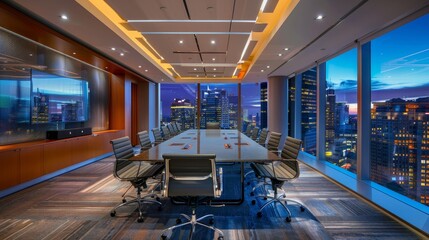 Luxurious Conference Room with City Views