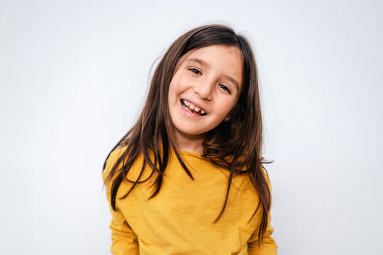 Happy Tween Girl in Yellow Top Portrait