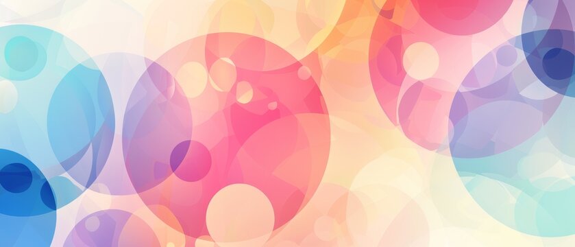 abstract background with colorful circles, pastel colors, in the style of watercolor Generative AI