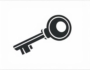 lock key vector icon on white background, logo