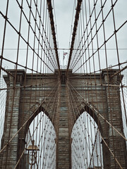 the cables on the brooklyn bridge that will be closed in half